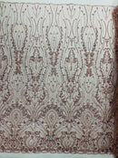 Modern Luxury Beaded Fabric Embroidered on a Mesh Lace, Sold by The Yard.