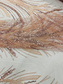 Palm Beaded Damask Design Fabric, by The Yard. (Copy)