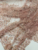 Royalty Damask Beaded Lace Luxury on Mesh, by The Yard.