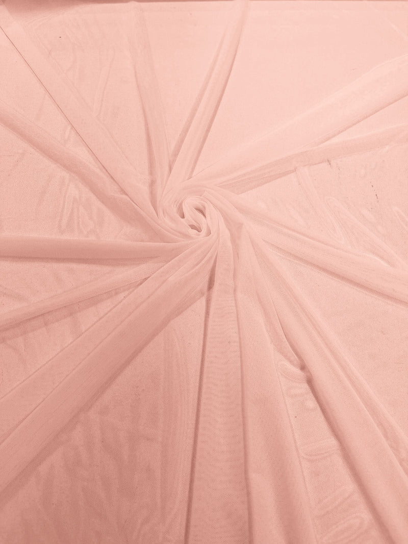 Blush 60" Wide Solid Stretch Power Mesh Fabric Spandex/ Sheer See-Though/Sold By The Yard