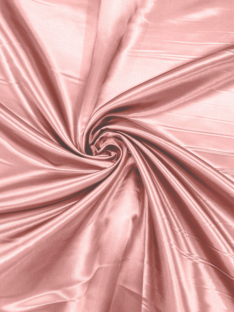 Blush Pink - Heavy Shiny Bridal Satin Fabric for Wedding Dress, 60"inches Wide SoldByTheYard.