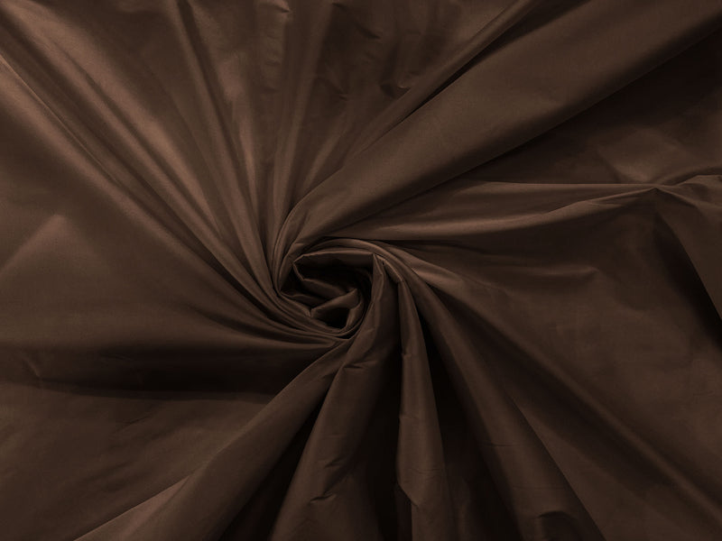 Brown - 100% Polyester Imitation Silk Taffeta Fabric 55" Wide/Costume/Dress/Cosplay/Wedding.