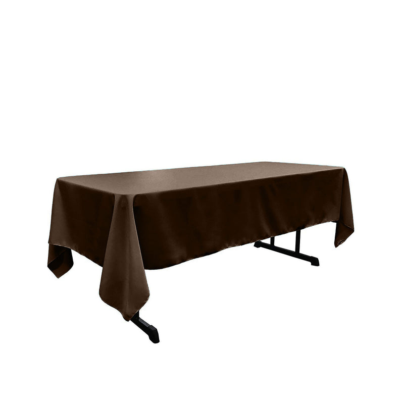 Brown Rectangular Polyester Poplin Tablecloth