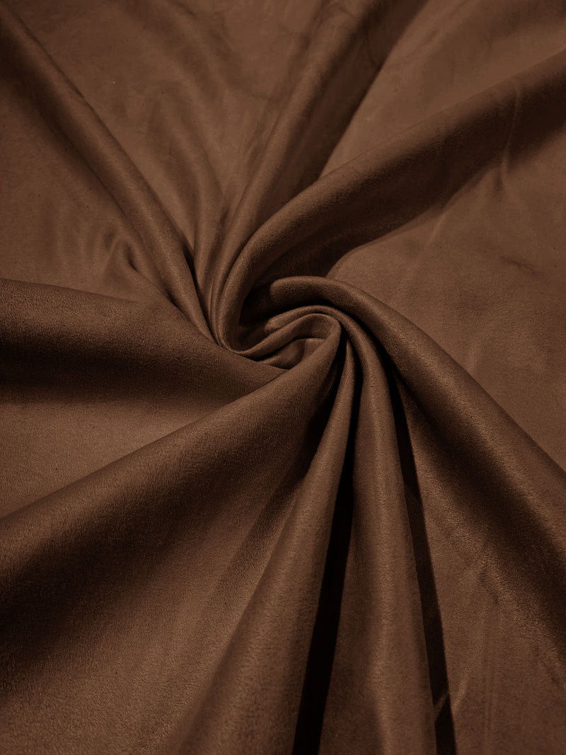 Brown Faux Suede Polyester Fabric | Microsuede | 58" Wide.