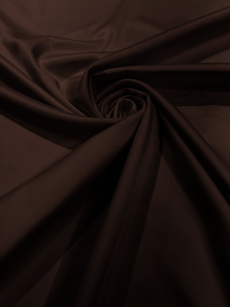 Brown Solid Matte Lamour Satin Duchess Fabric Bridesmaid Dress 58" Wide/Sold By The Yard