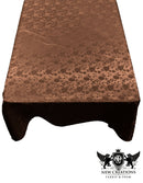 Rectangular Tablecloth Roses Jacquard Satin Overlay for Small Coffee Table Seamless. (60 Inches x 102 Inches)