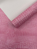 Crocodile Marine Vinyl 2 tone Upholstery, Crocodile Skin Texture Faux Leather PVC Vinyl, 54" Wide.