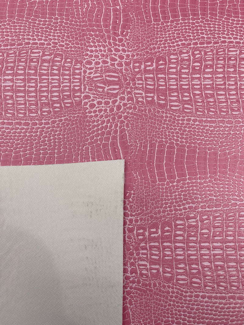 Crocodile Marine Vinyl 2 tone Upholstery, Crocodile Skin Texture Faux Leather PVC Vinyl, 54" Wide.