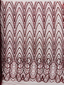 Luxury Chain Geometric Beaded Lace, by The Yard.