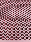 Luxury Diamond Design Mini Glitz Sequins On A Mesh Fabric