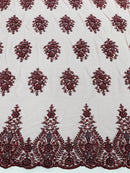 Classic Beaded Damask Lace, by The Yard.