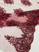 Classic Beaded Damask Lace, by The Yard.