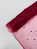 Pearl Glitter Studded Mesh, 2-Way Stretch Shimmer Mesh Fabric, Sold by the yard.