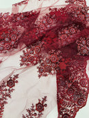 Classic Beaded Damask Lace, by The Yard.