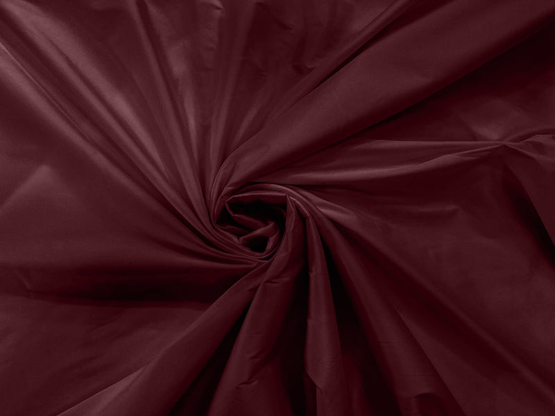 Burgundy - 100% Polyester Imitation Silk Taffeta Fabric 55" Wide/Costume/Dress/Cosplay/Wedding.