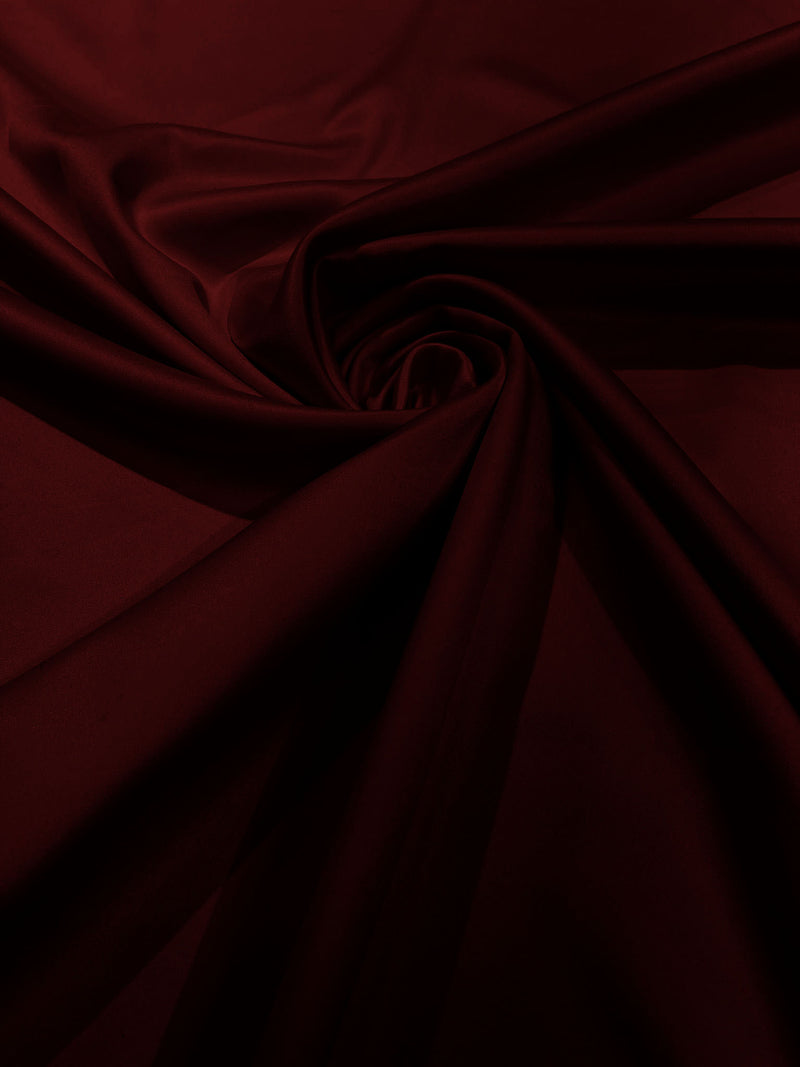 Burgundy Solid Matte Lamour Satin Duchess Fabric Bridesmaid Dress 58" Wide/Sold By The Yard