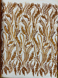 Luxury Festival Beaded Vine Lace Fabric, by The Yard.