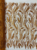 Luxury Festival Beaded Vine Lace Fabric, by The Yard.