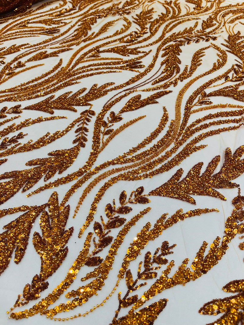 Luxury Festival Beaded Vine Lace Fabric, by The Yard.