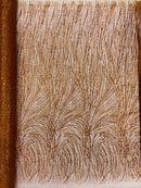 Fashion Glitter Design On A Mesh Lace Fabric/Prom.