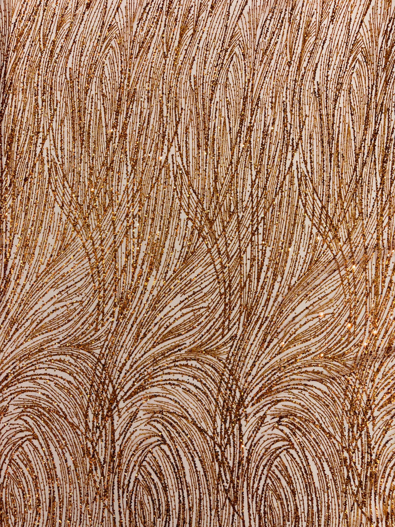 Fashion Glitter Design On A Mesh Lace Fabric/Prom.