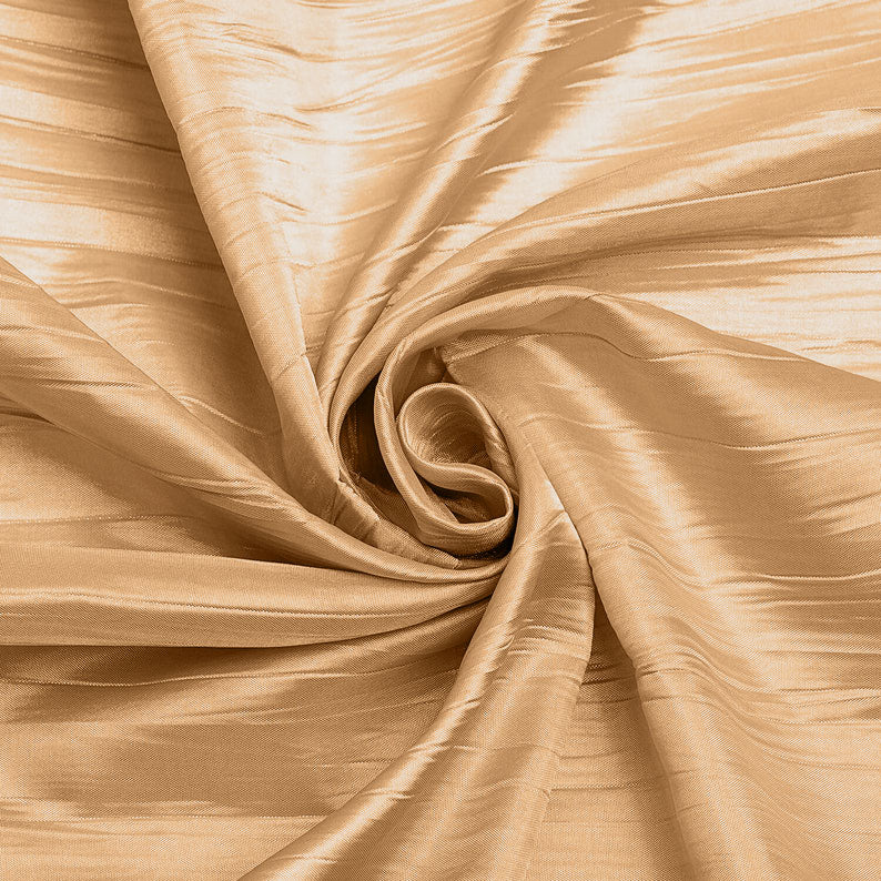Butter - Crushed Taffeta Fabric - 54" Width - Creased Clothing Decorations Crafts - Sold By The Yard