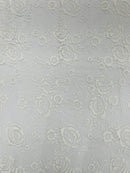 3D Full Roses Chunky Glitter Design On A Mesh Lace Fabric/Prom.