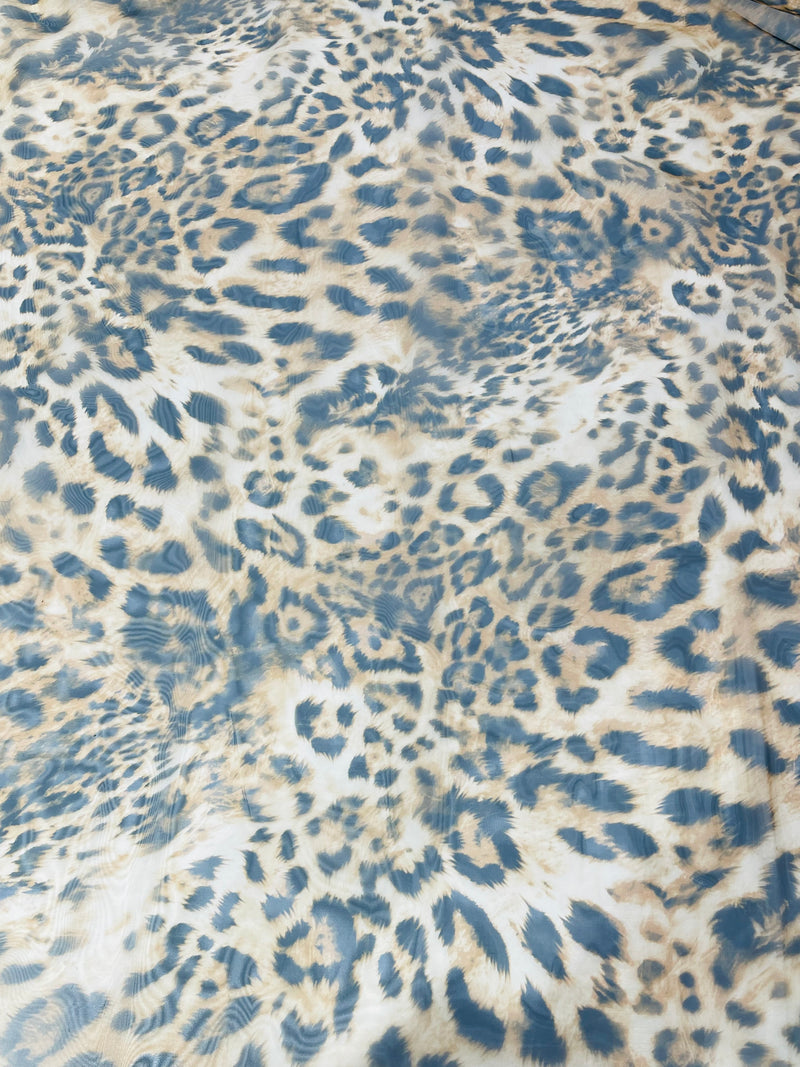 LEOPARD ANIMAL PRINT ON LIQUID ORGANZA FABRIC (By The Yard)