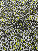 LEOPARD PRINT WITH FOIL STRETCH SPANDEX FABRIC (by the yard)