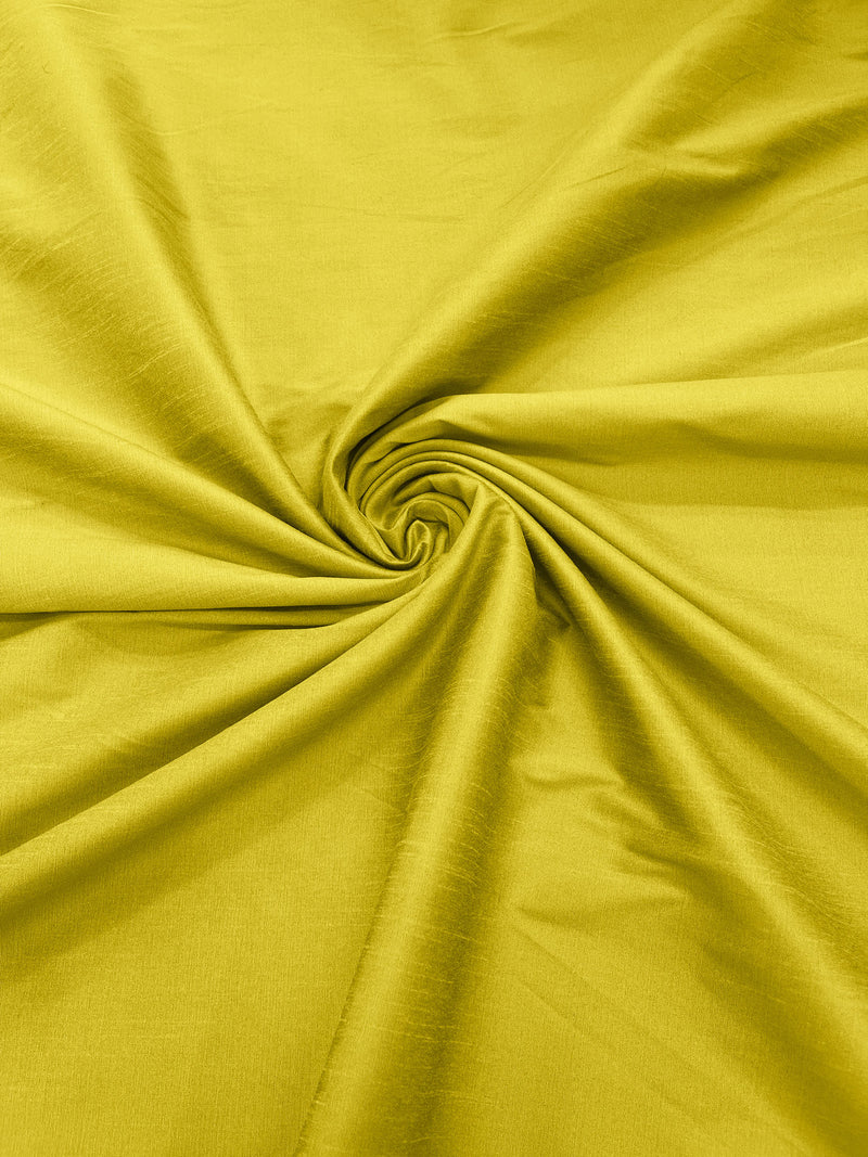 Canary Yellow - Polyester Dupioni Faux Silk Fabric/ 55” Wide/Wedding Fabric/Home Decor.