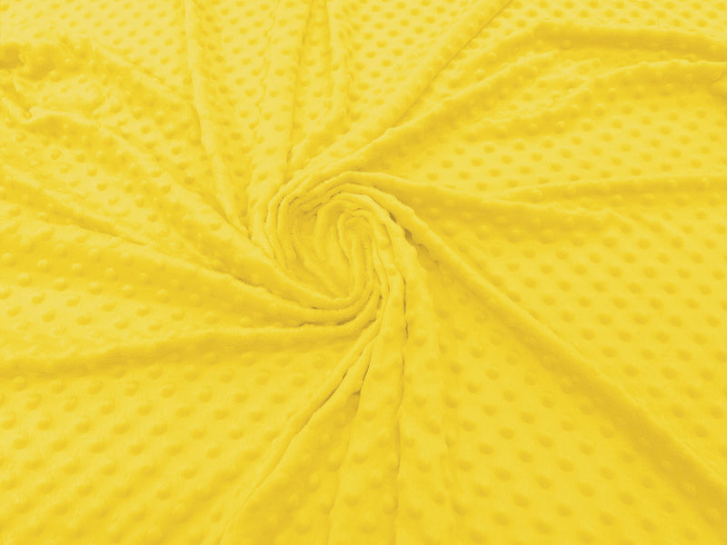 Canary Yellow - Minky Dimple Dot Soft Cuddle Fabric 58/59" Wide 100% Polyester Sold By The Yard.