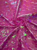 JUMBO OVAL SEQUINS ON MESH FABRIC (By The Yard)