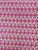 Corded Lace/ Butterfly Design Embroidered With Sequin on a Mesh Lace Fabric