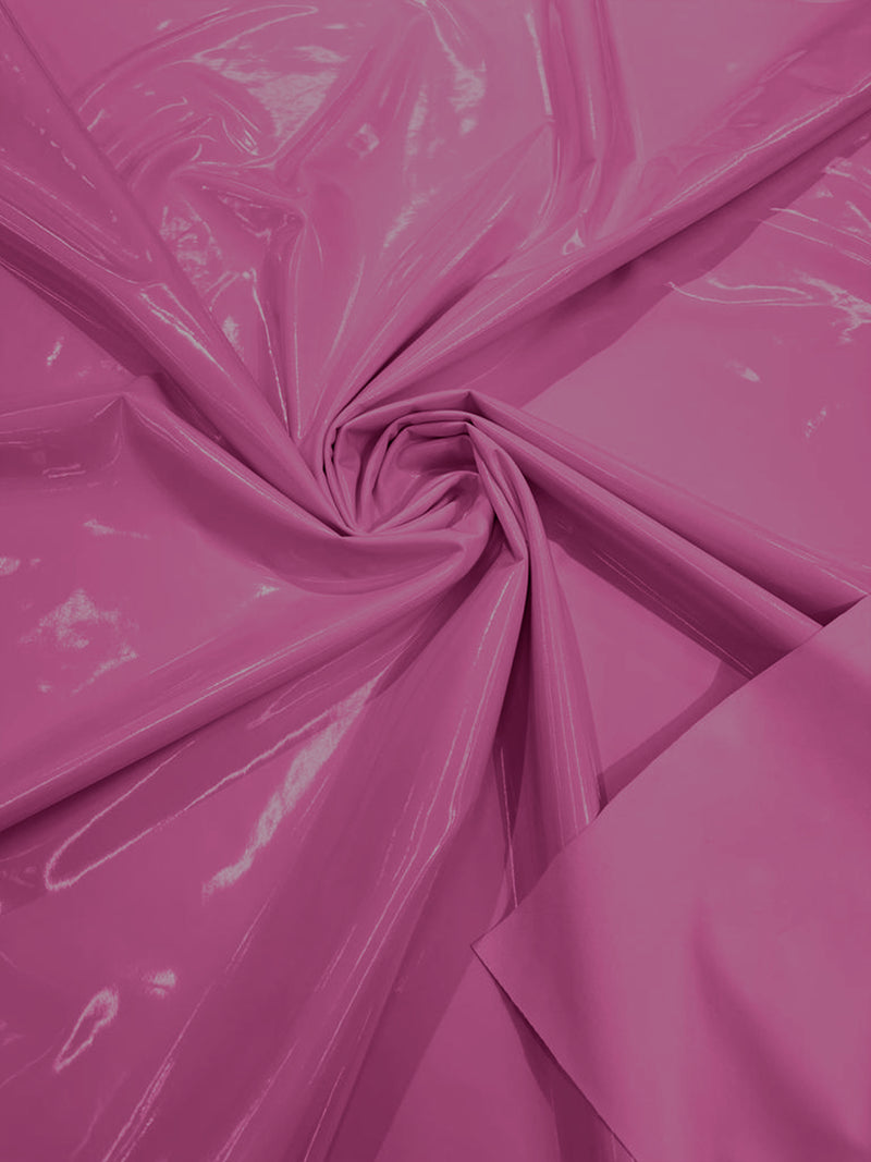 Candy Pink - Spandex Shiny Vinyl Fabric (Latex Stretch) - Sold By The Yard