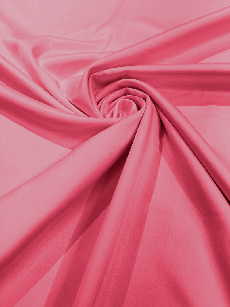 Candy Pink Solid Matte Lamour Satin Duchess Fabric Bridesmaid Dress 58" Wide/Sold By The Yard