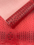 Gator Ostrich Embossed Vinyl Fabric  / 2 Tone Crocodile Ostrich Vinyl Leather 54" Wide