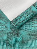 Metallic Gator Vinyl Fabric 54" Wide / Upholstery Crafting Accessories Applications Faux Leather PVC.