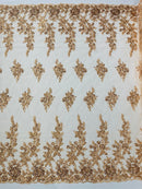 ROSE FLORAL BEADED LACE (By The Yard)