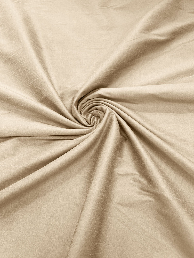 Champagne -Polyester Dupioni Faux Silk Fabric/ 55” Wide/Wedding Fabric/Home Decor.