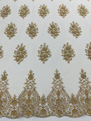 Classic Beaded Damask Lace, by The Yard.