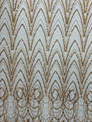 Luxury Chain Geometric Beaded Lace, by The Yard.