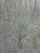 Fashion Glitter Design On A Mesh Lace Fabric/Prom.