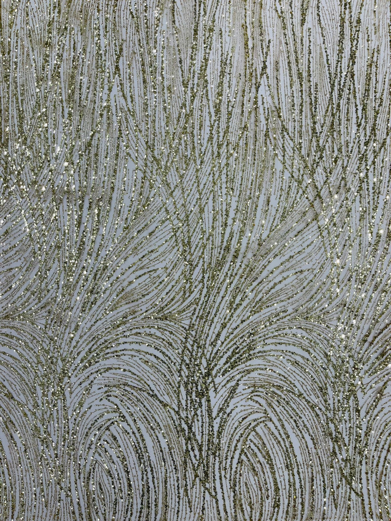 Fashion Glitter Design On A Mesh Lace Fabric/Prom.