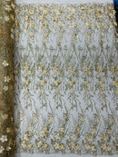 3d Luxury satin flower glitter sequin fabric/prom fabric/wedding lace/costume/apparel.