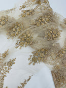 Classic Beaded Damask Lace, by The Yard.