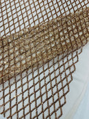 Luxury Diamond Design Mini Glitz Sequins On A Mesh Fabric