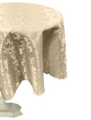 42" ROUND TABLECLOTH ROSES JACQUARD SATIN