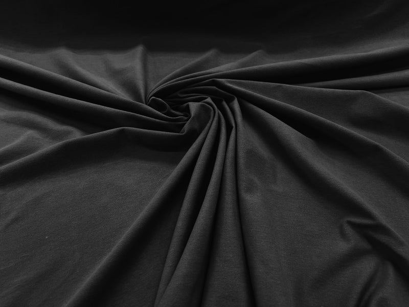Charcoal Gray Cotton Jersey Spandex Knit Blend 95% Cotton 5 percent Spandex/58/60" Wide /Stretch Fabric/Costume