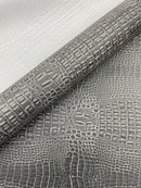 Crocodile Marine Vinyl 2 tone Upholstery, Crocodile Skin Texture Faux Leather PVC Vinyl, 54" Wide.