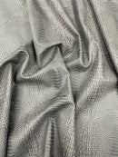 Crocodile Marine Vinyl 2 tone Upholstery, Crocodile Skin Texture Faux Leather PVC Vinyl, 54" Wide.